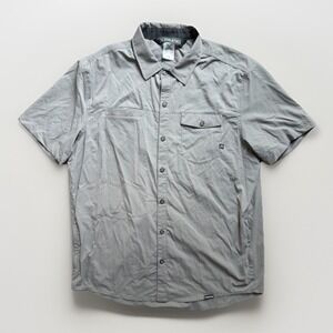 Coalatree Trailhead Button Up Shirt Mens M-XXL Gray Hiking Outdoor Short Sleeve